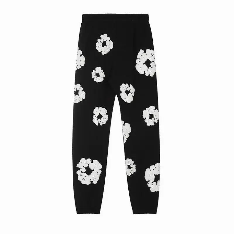 Black and white denim tear Pants