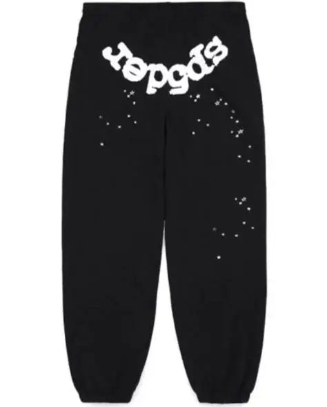 Black and white Sp5der pants